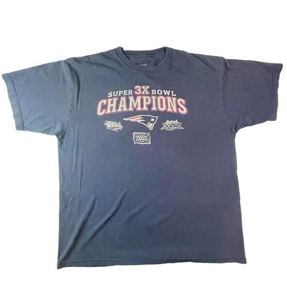 2005 NFL New England Patriots 3X Super Bowl Champions Reebok t-shirt men's large